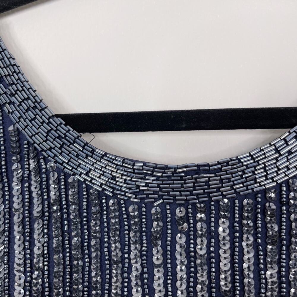 Cache 0 Sequin Silk Drop Waist Scoop Back Dress N… - image 4